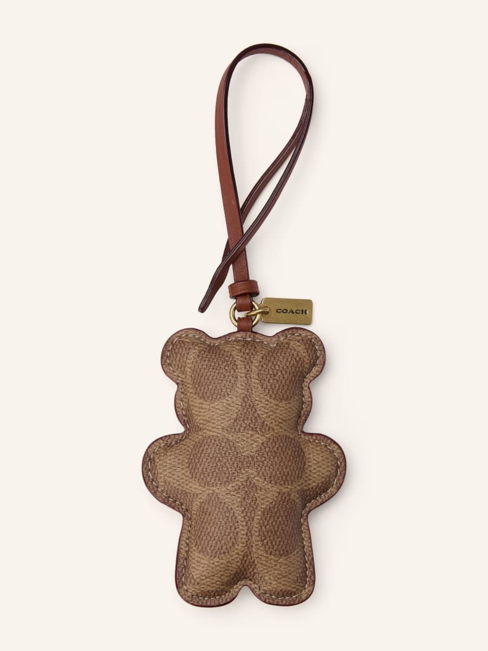 Coach Bear Puffy Bag Charm In Signature Canvas NWT